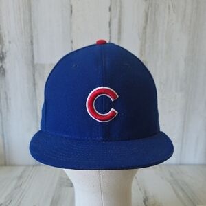 MLB Chicago Cubs New Era Fitted Baseball Hat Cap Size 7 1/2 Official On Field